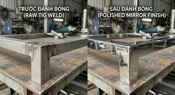 Hàn TIG hoàn thiện sau đánh bóng