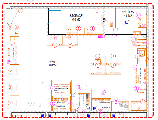 IQL thiết kế layout bếp bánh go!củ chi