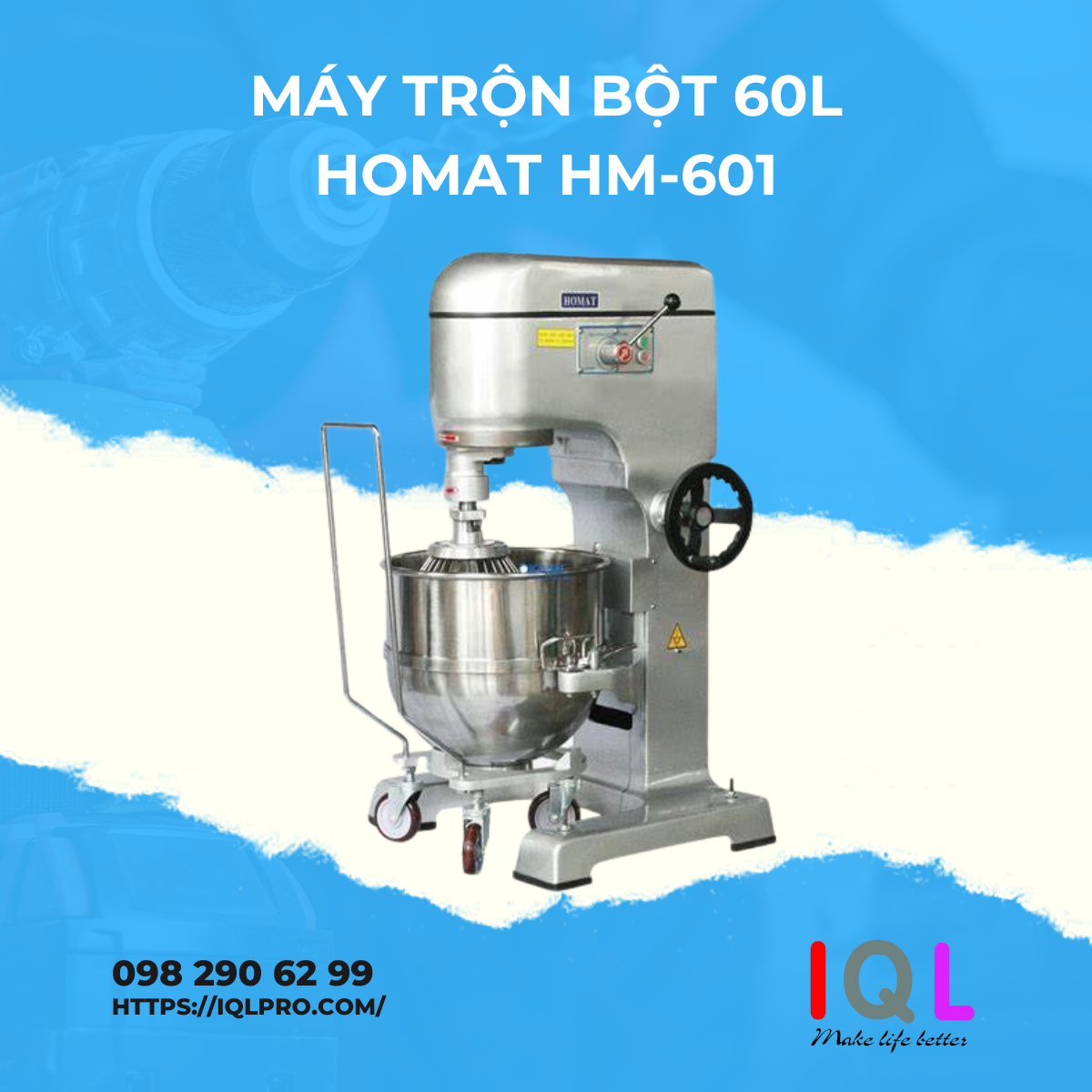 Máy Trộn Bột 60L Homat HM-601