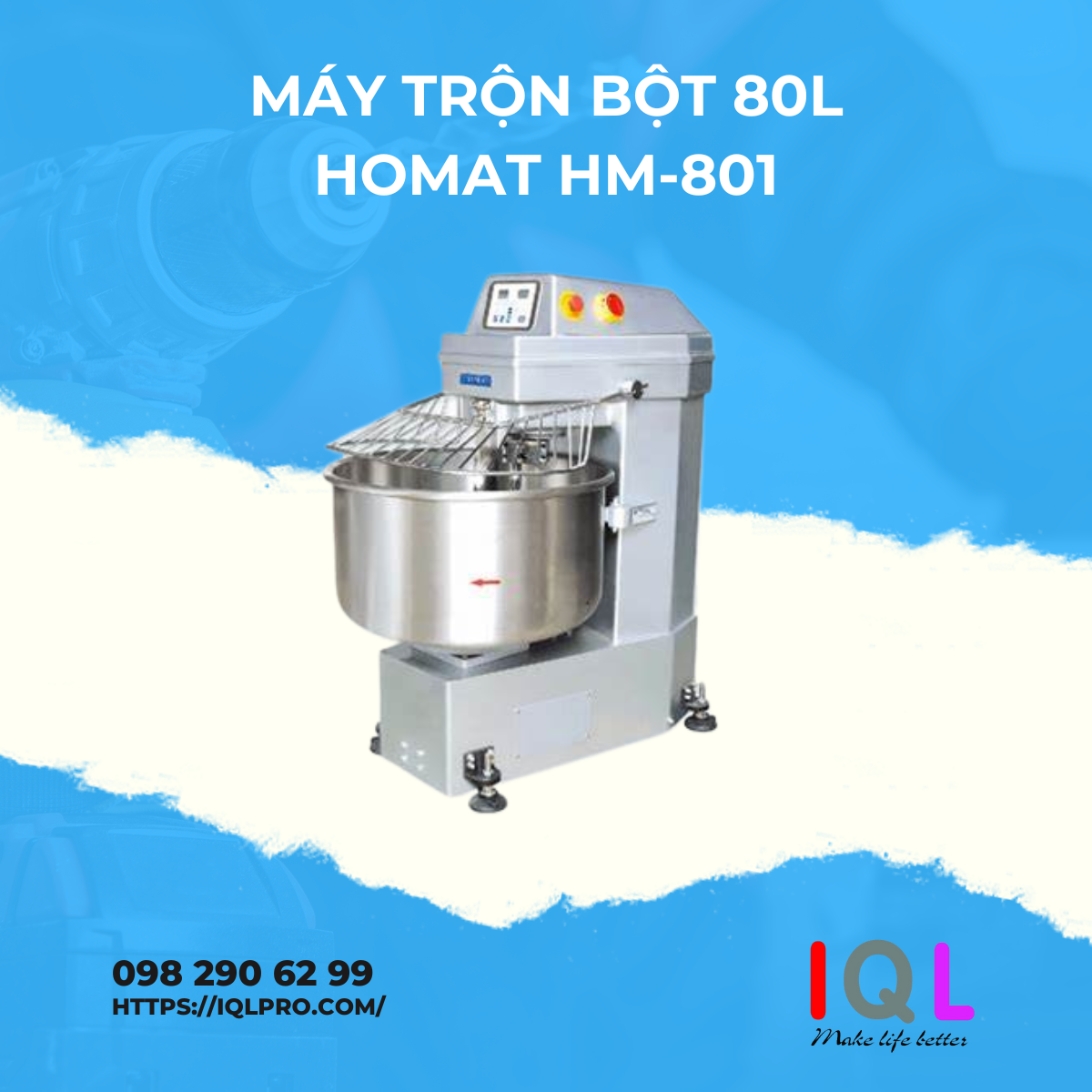 Máy Trộn Bột 80L Homat HM-801