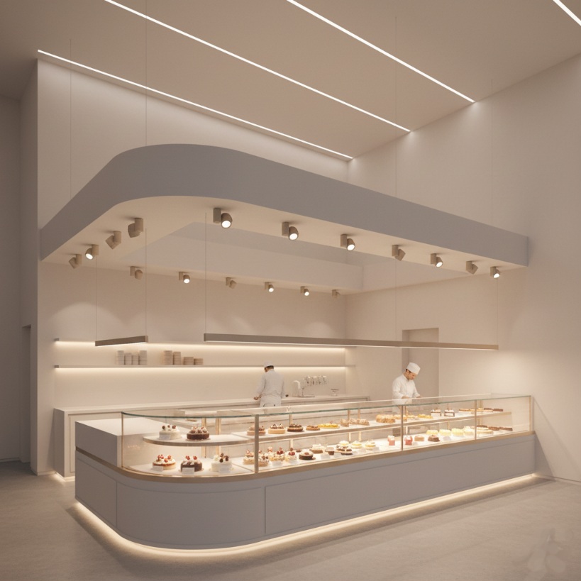 Trần và chiếu sáng cho bếp bánh