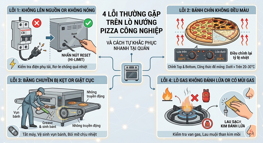 4 lỗi thường gặp với lò pizza