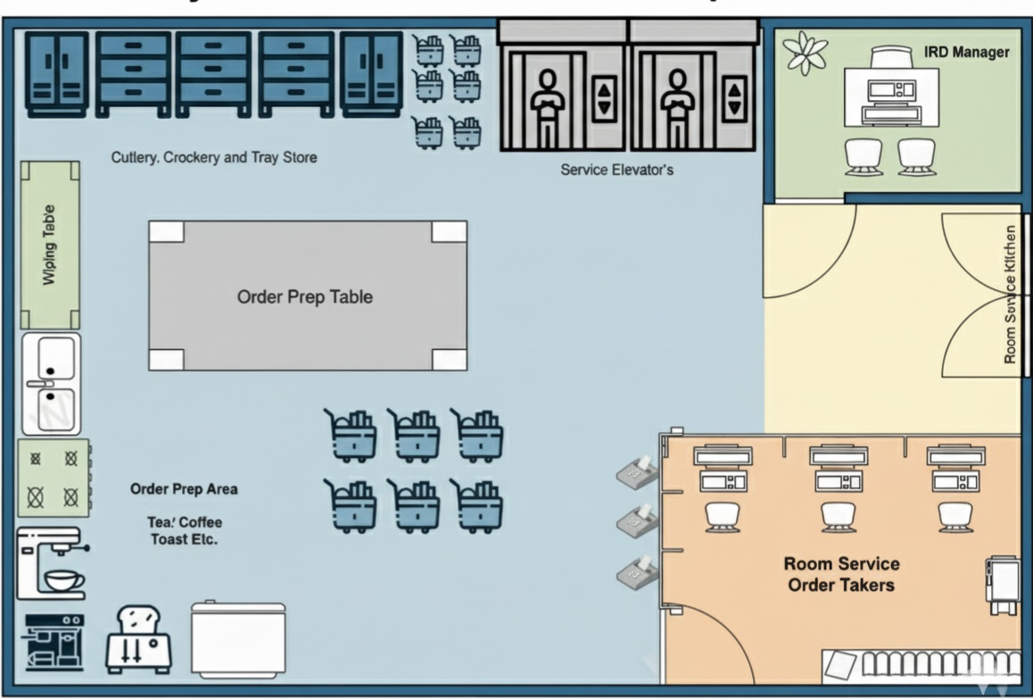 Bếp phục vụ phòng trong khách sạn IQL