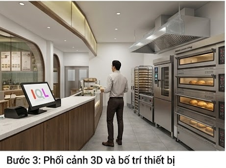 bước 3 thiết kế bếp bánh của IQL