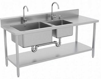 chậu rửa inox 2 hố cho bếp bánh