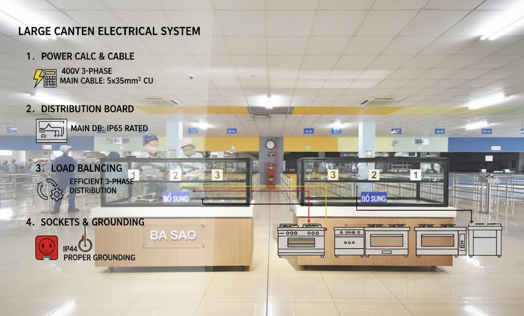 huong dan lap dat dien 3 pha cho bep cang tin