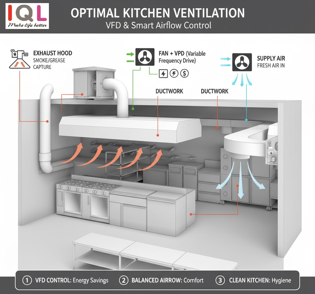 hệ thống hút mùi quạt biến tần IQL