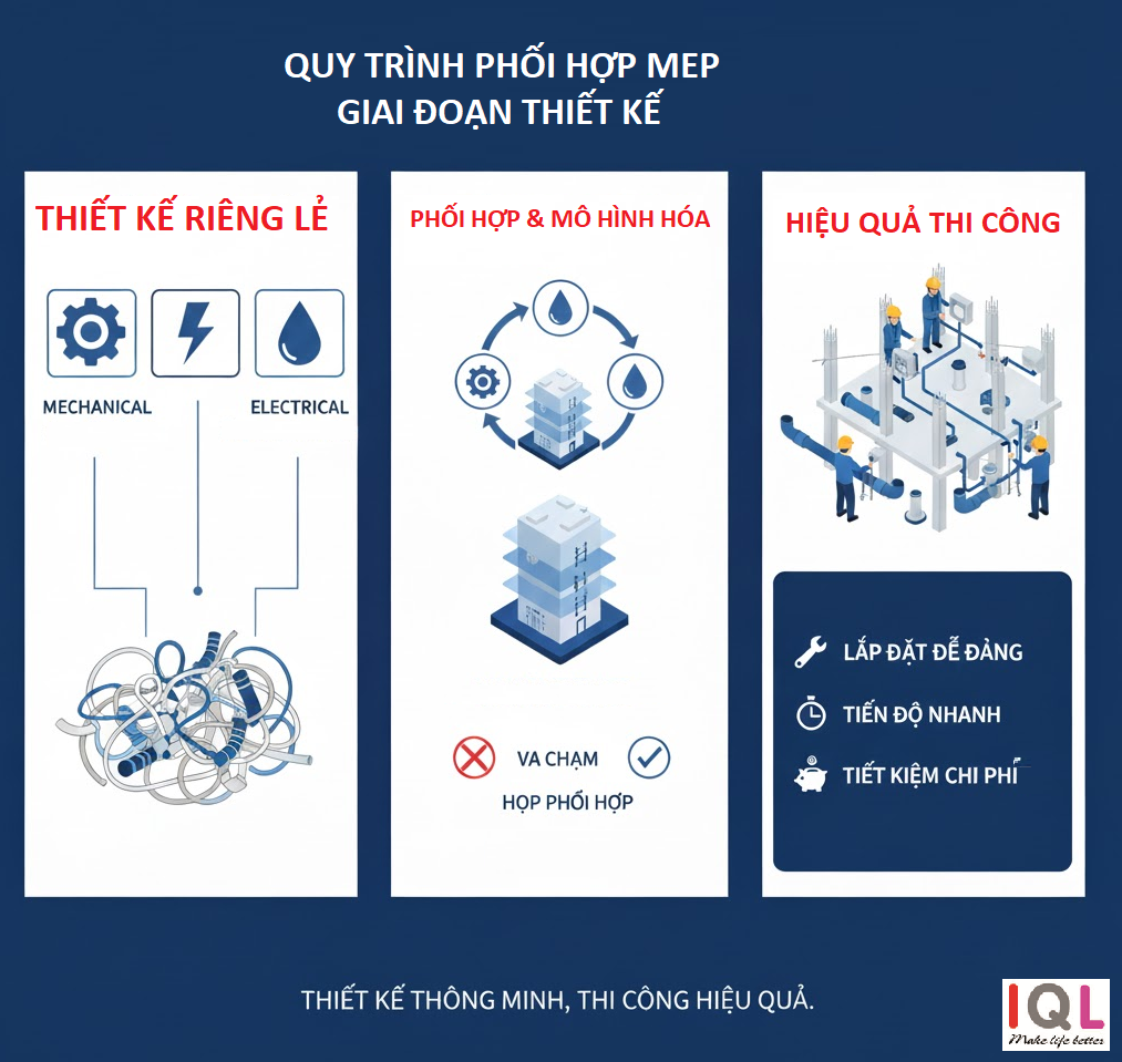 phối hợp MEP thi công bếp nhà hàng