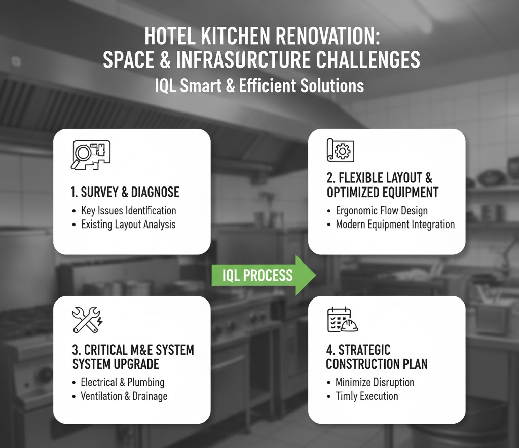 Quy trình cải tạo bếp khách sạn của IQL