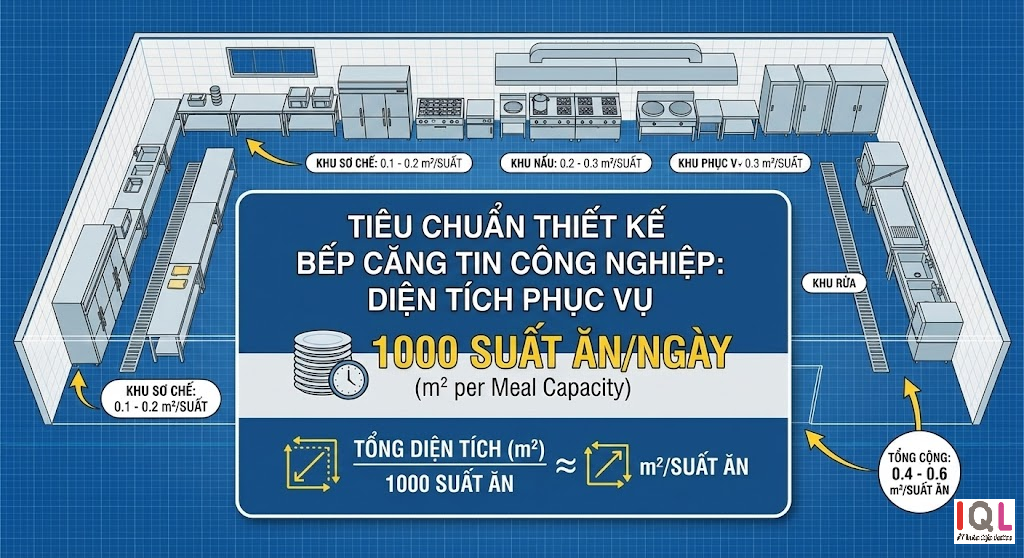 thiết kế bếp căng tin 1000 suất