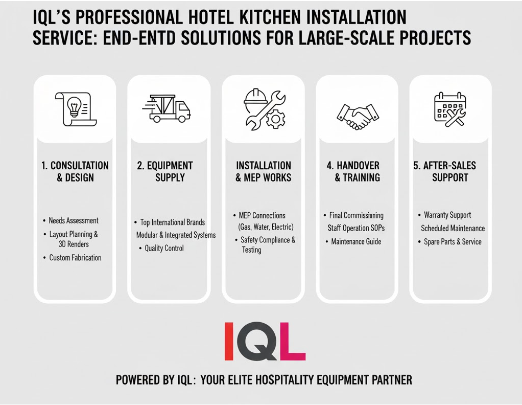 IQL lắp đặt bếp khách sạn chuyên nghiệp