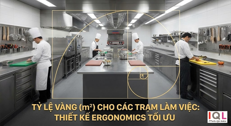 tỷ lệ vàng trong thiết kế bếp nhà hàng