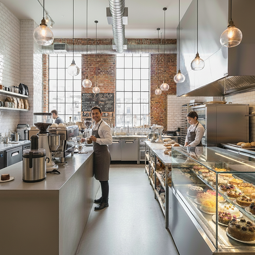 IQL thiết kế bếp bánh kết hợp cafe